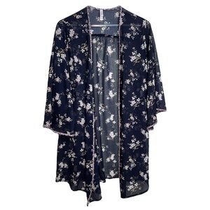 Long Sleeve Floral Cardigan Cover Up